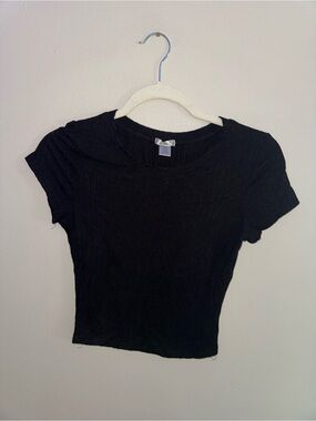 Bozzolo, black ribbed top, size small